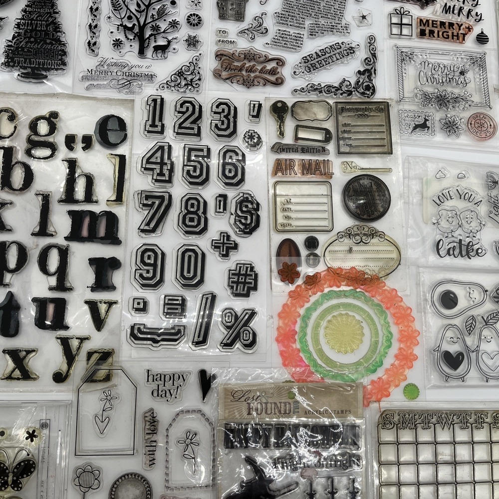 Clear Stamps Huge Mixed Lot Holiday Alphabet Numbers Scrapbooking Set - Picture 5 of 11